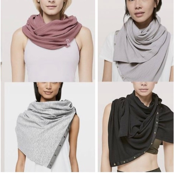 Lululemon vinyasa scarf Color- mini check aquamarine heathered peacock blue - Picture 2 of 7